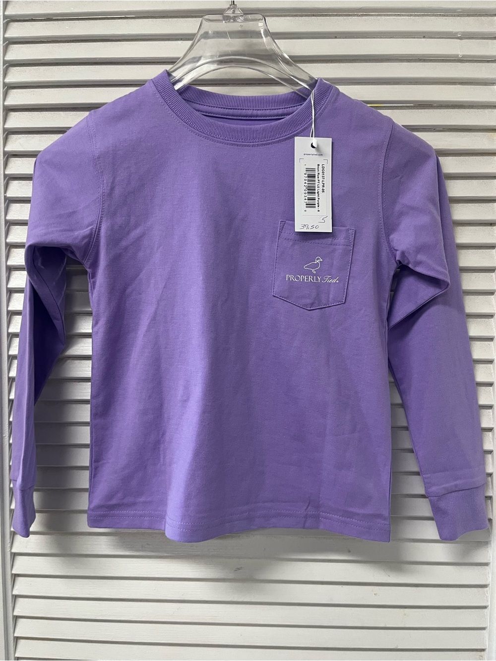 PROPERLY TIED✨sz5✨Kids' Long-Sleeve Pocket Tee - Lavender